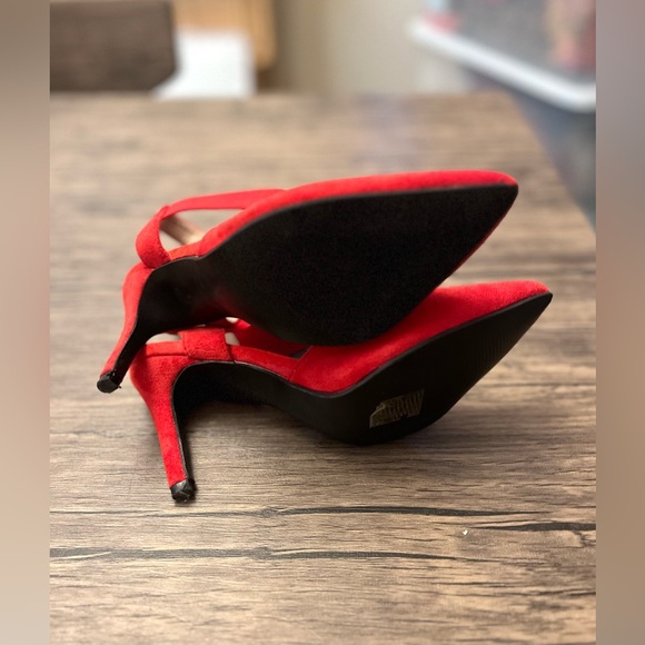 Suede Ankle Strap Heels - Picture 5 of 6